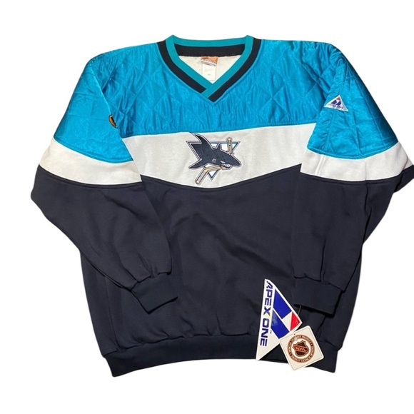 Vintage NHL Apex One Sharks Quilted Sweater